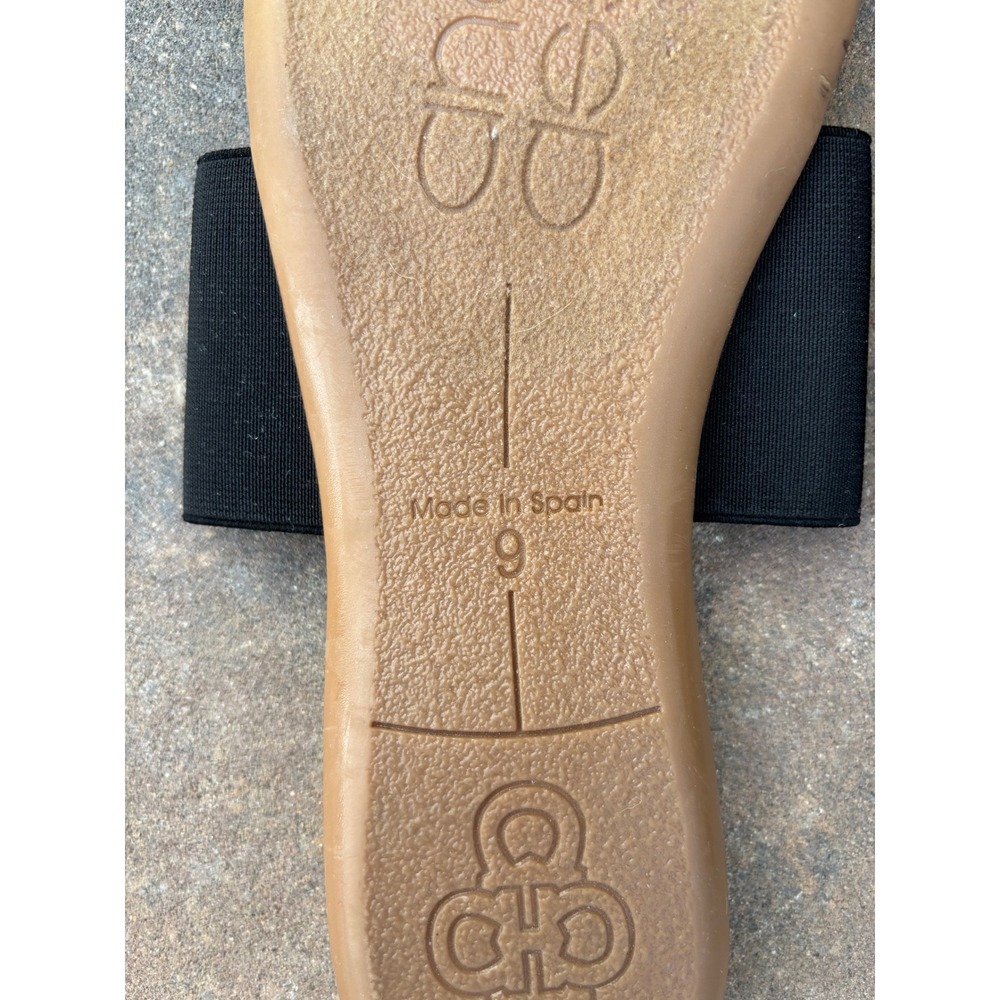 Andre Assous Womens Elastic Thong Slide Sandals Black Tan Made in Spain Size 9 - Picture 7 of 7